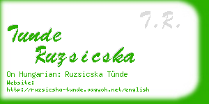 tunde ruzsicska business card